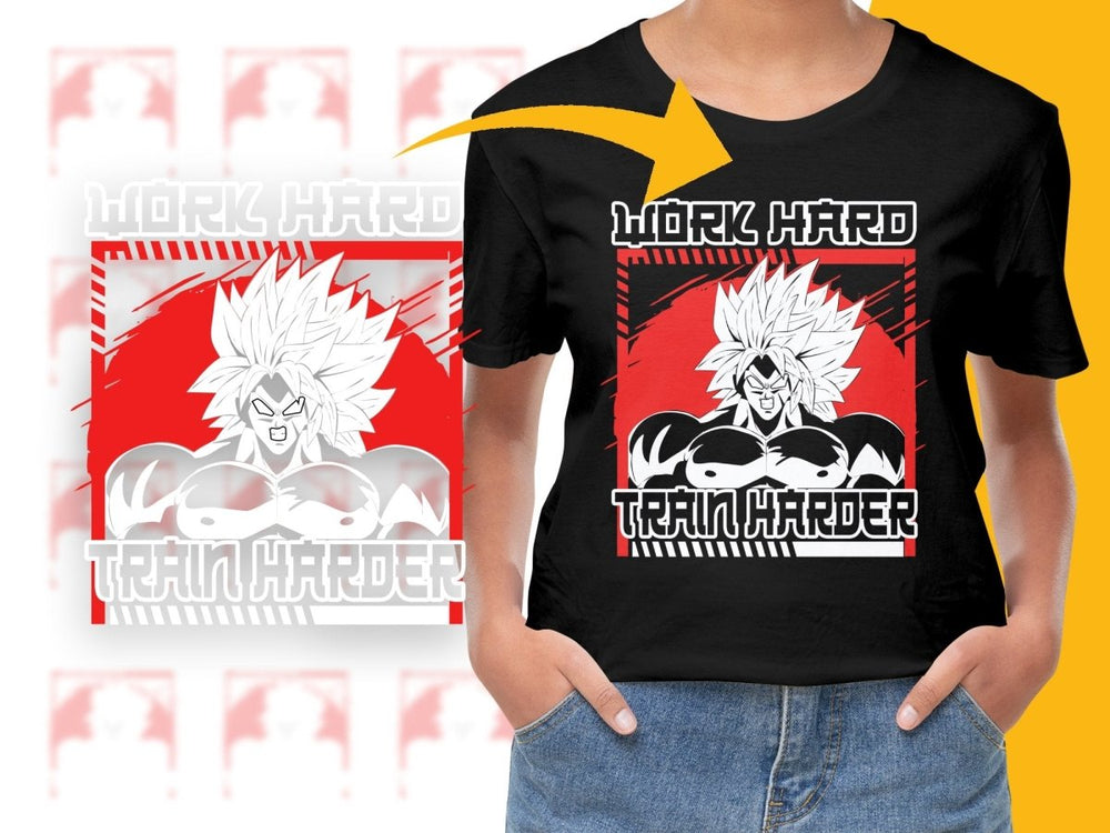 Work Hard Train Harder Anime Character PNG File - Teepew
