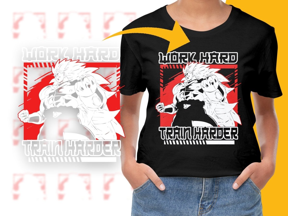 Work Hard Train Harder Broly Anime Design PNG File - Teepew