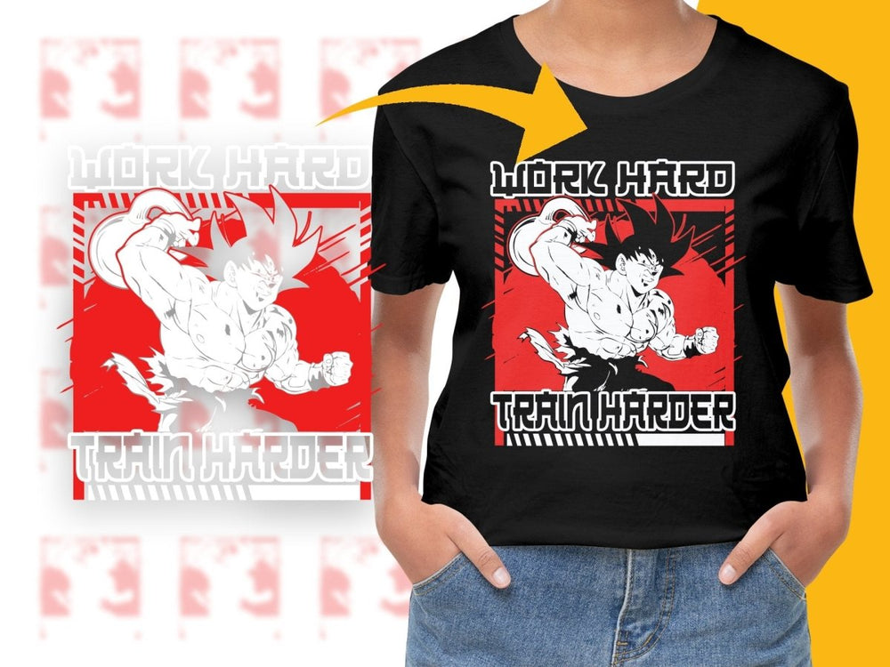 Work Hard Train Harder Inspirational Goku PNG File - Teepew