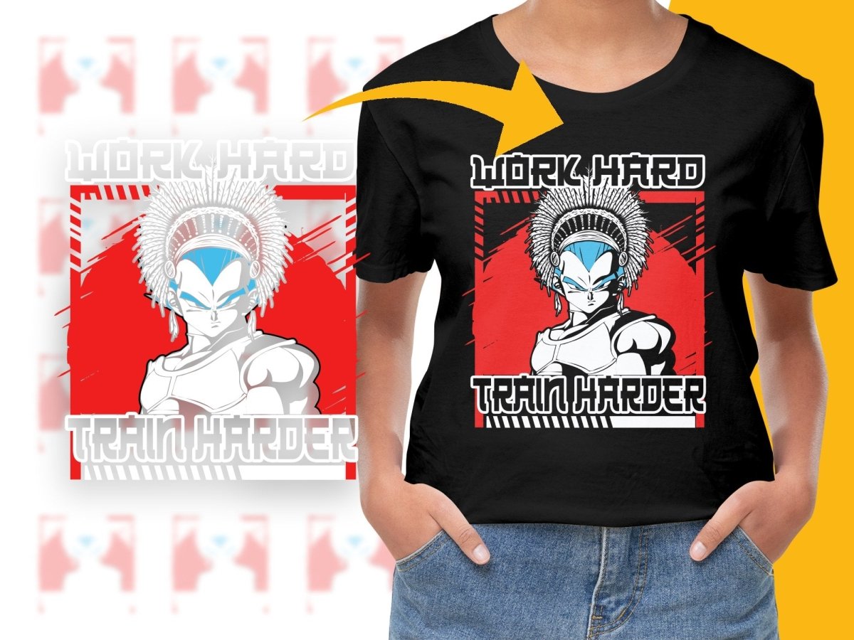 Work Hard Train Harder Vegeta Anime Graphic PNG File - Teepew