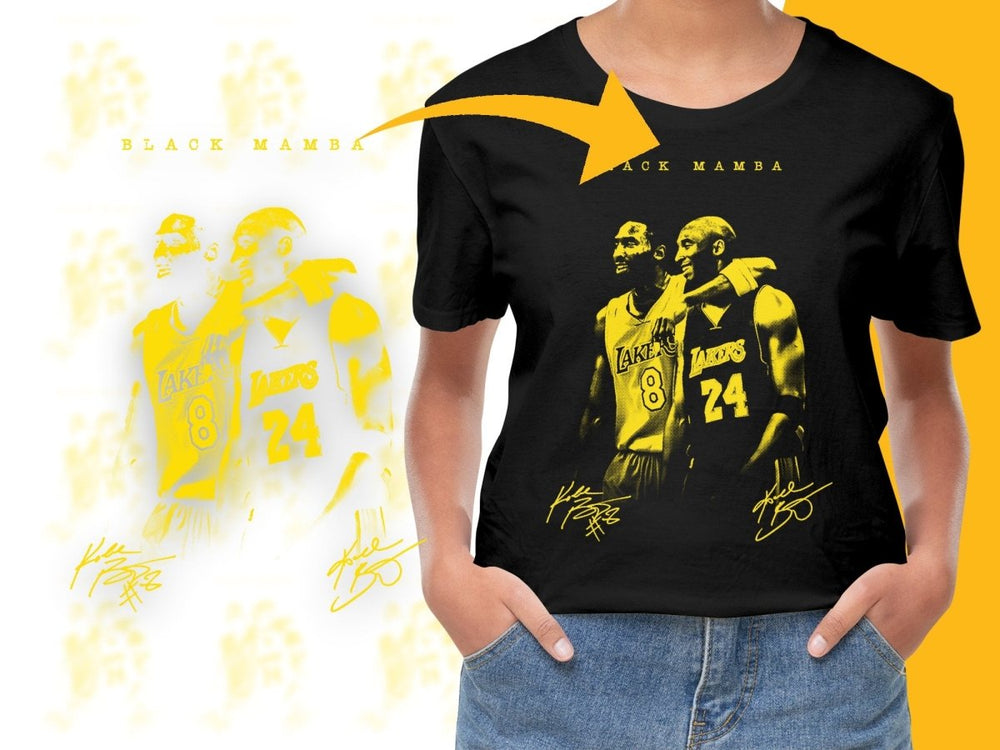 Yellow Kobe Bryant Black Mamba Lakers Signed PNG File - Teepew