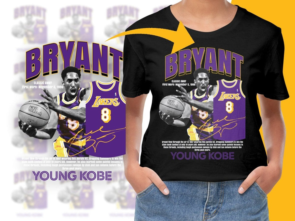 Young Kobe Bryant Los Angeles Lakers Jersey Basketball Legend Bootleg PNG File - Teepew