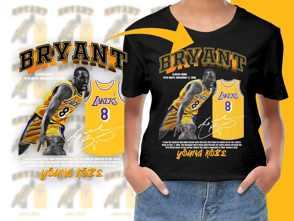 Young Kobe Bryant Los Angeles Lakers Jersey Basketball Superstar Bootleg PNG File - Teepew