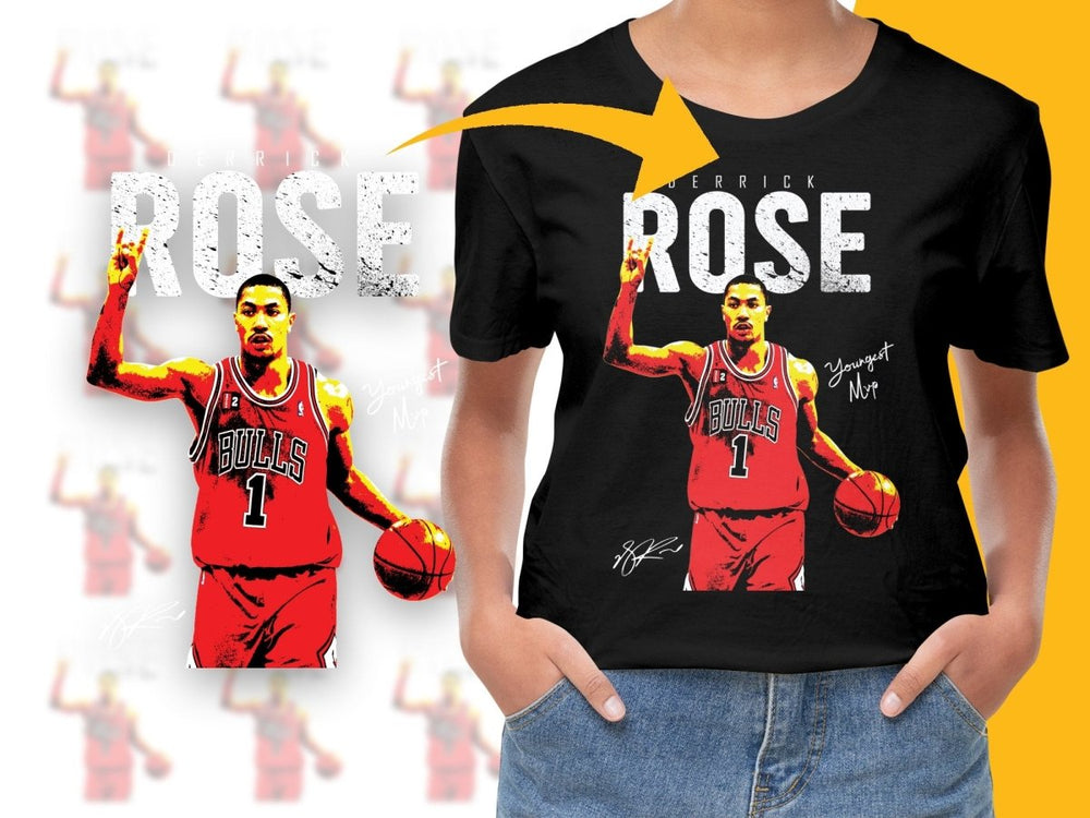 Youngest MVP Derrick Rose Basketball Player Chicago Bulls PNG File - Teepew