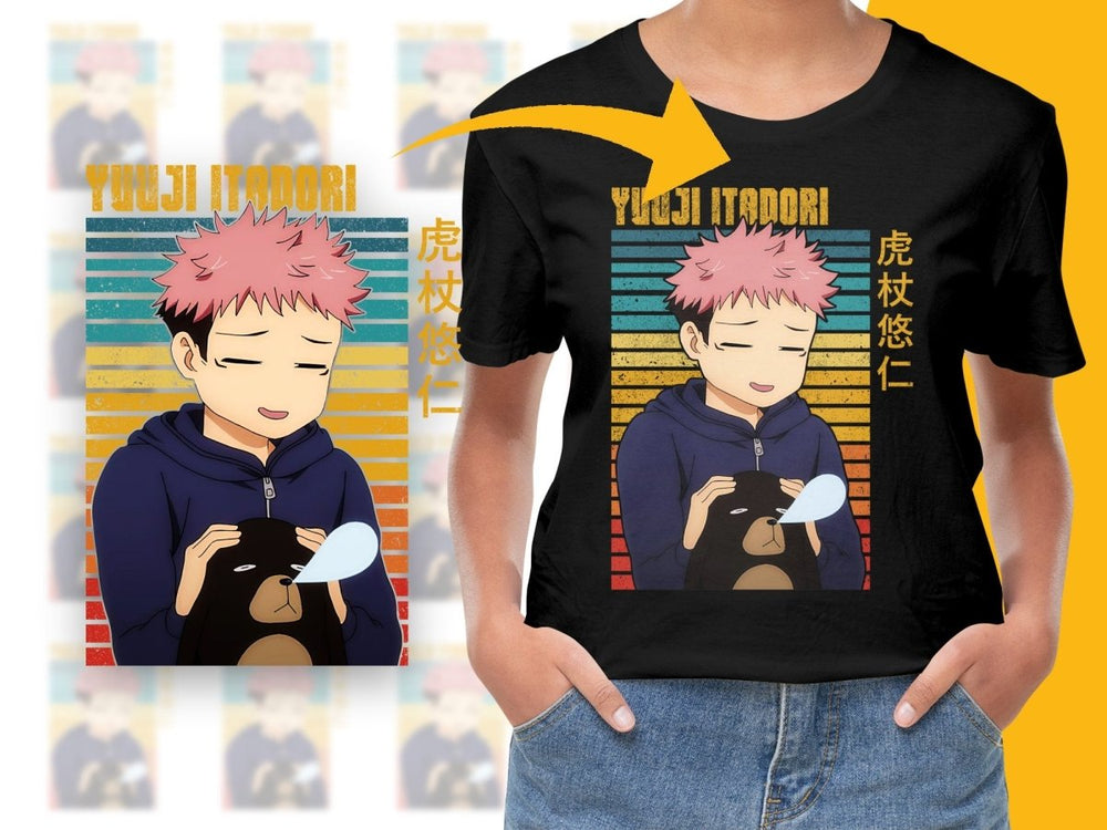 Yuuji Itadori Retro Anime Character Art Digital - Teepew