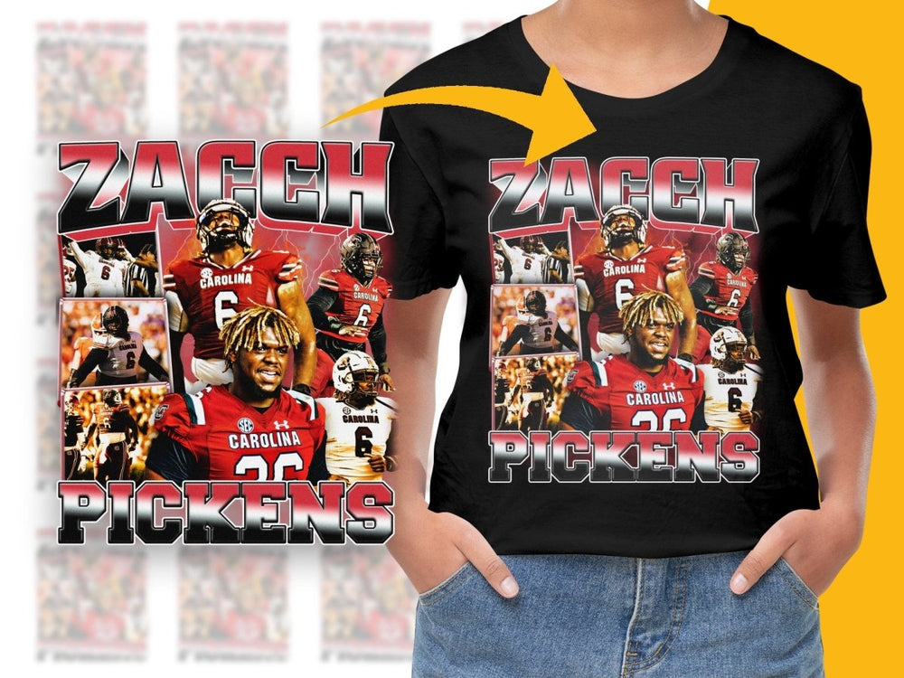 Zacch Pickens Football Bootleg Graphic PNG File - Teepew