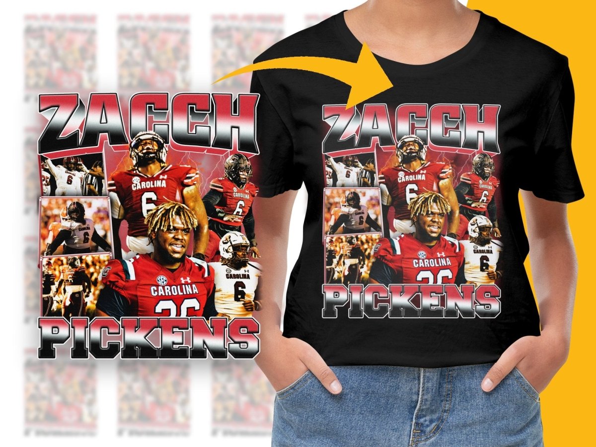 Zacch Pickens Football Bootleg Graphic PNG File - Teepew