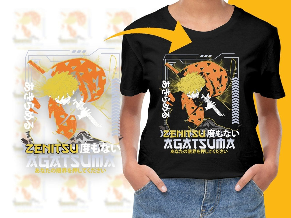 Zenitsu Agatsuma Action Pose Anime Graphic PNG File - Teepew