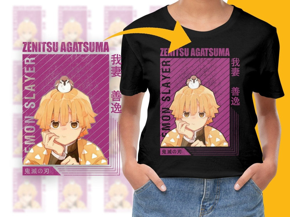 Zenitsu Agatsuma Anime Character PNG Digital - Teepew
