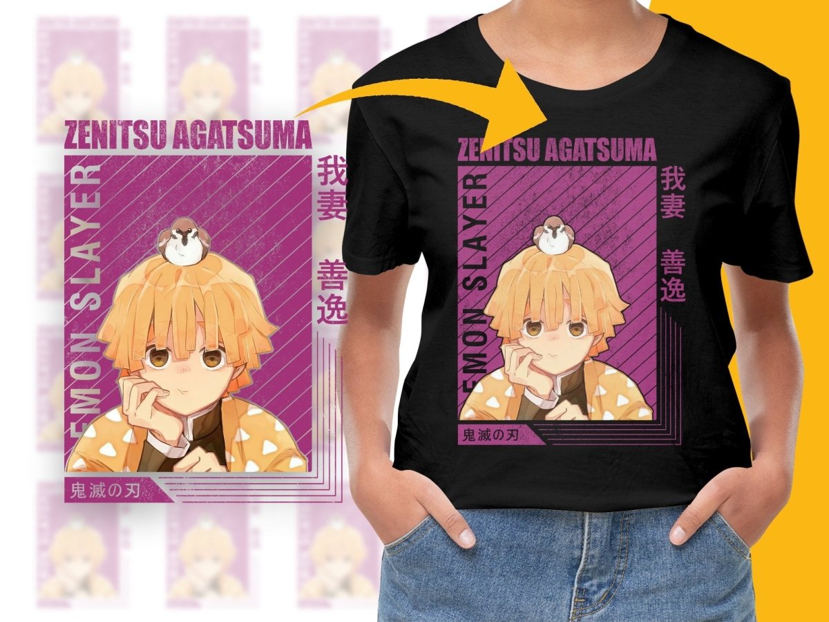 Zenitsu Agatsuma Anime Character PNG Digital - Teepew