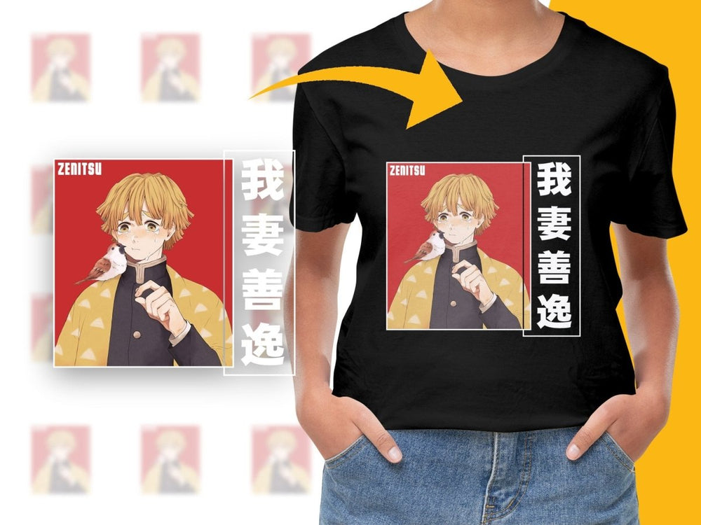 Zenitsu Agatsuma Crying With Bird PNG Digital Download - Teepew