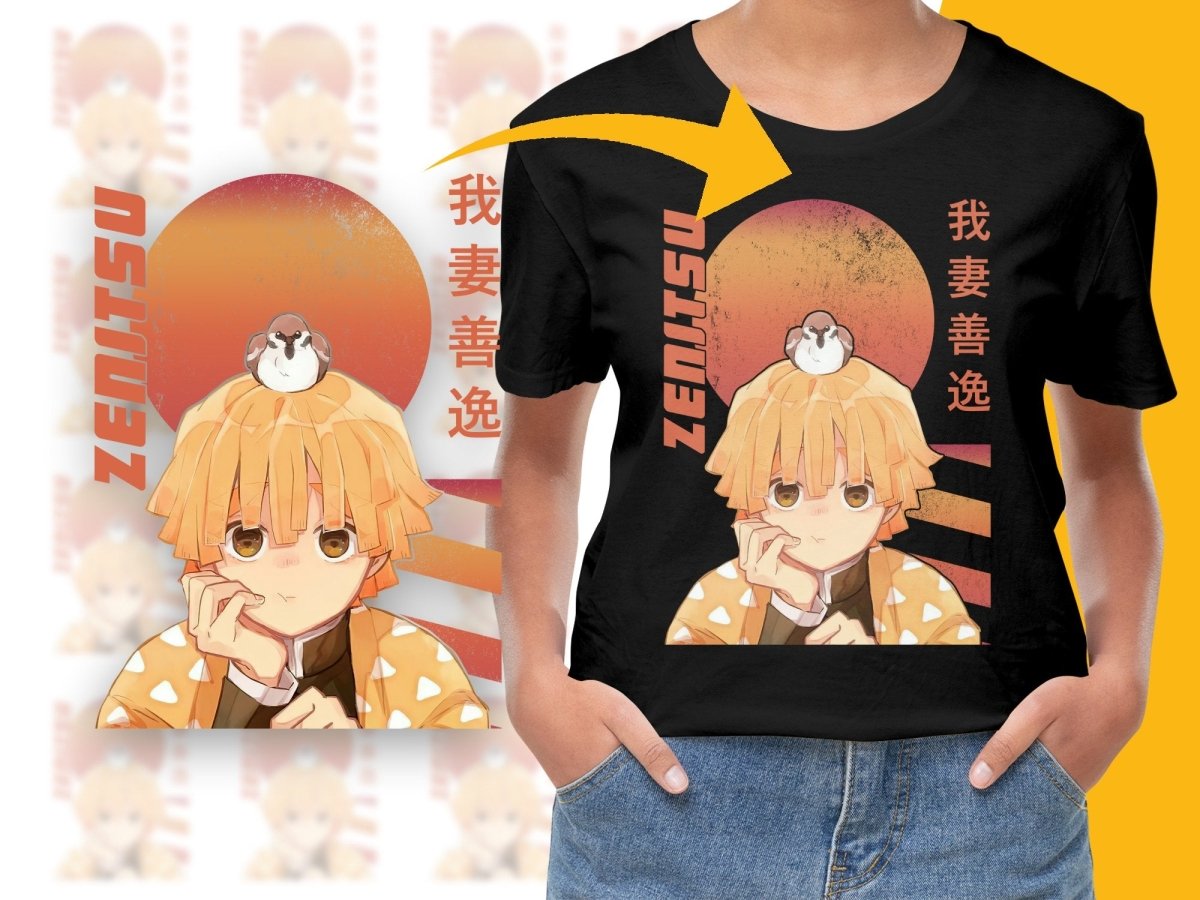 Zenitsu with Bird Head Digital Download 300 DPI Anime Art Digital - Teepew