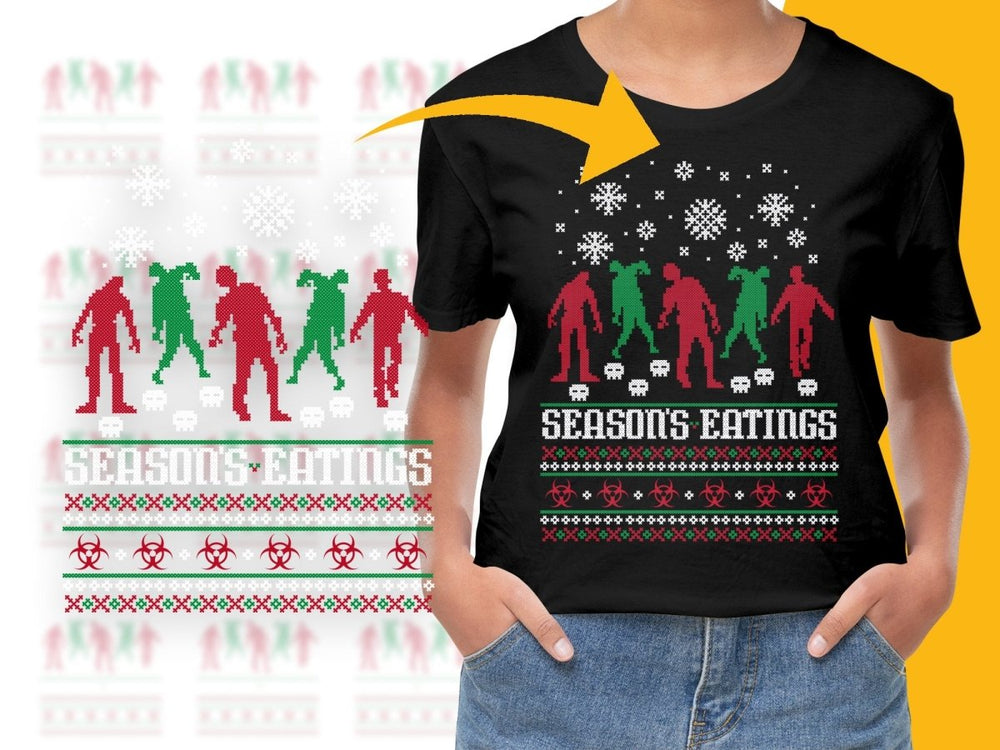 Zombie Christmas Ugly Sweater Style Graphic PNG File - Teepew
